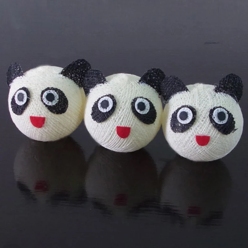 

Xmas Panda Pattern Cotton 10pcs ball/lot led battery powered String Lights Fairy, Decor party wedding patio xmas gift