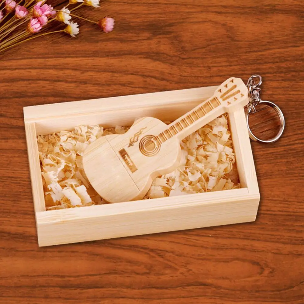 Wooden Guitar Pen Drive Lijiang Original Music (600 Songs) With Gift Box Can Be Used As a Decoration 32g | Автомобили и мотоциклы