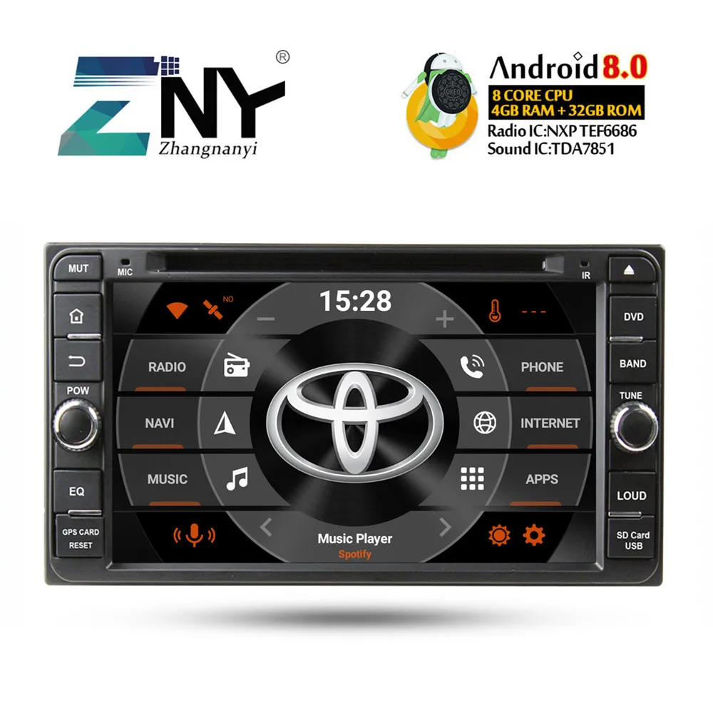 KD-6957 4 Гб+ 64 Гб 6,9" Android 9,0 автомобильный стерео gps DSP для Toyota Corolla Camry RAV4 Highlander Land Cruiser Fortuner Innova Vitz Hilux - Цвет: KD-6957