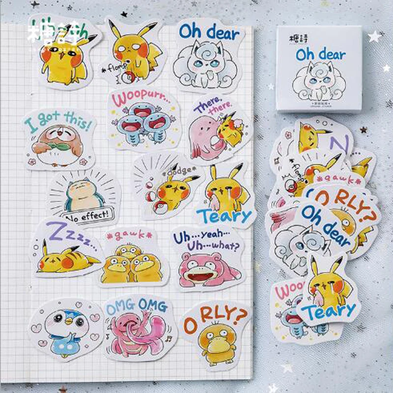 45 шт./кор. с рисунком Аниме Покемон Пикачу декоративные пуля журнал наклейки
