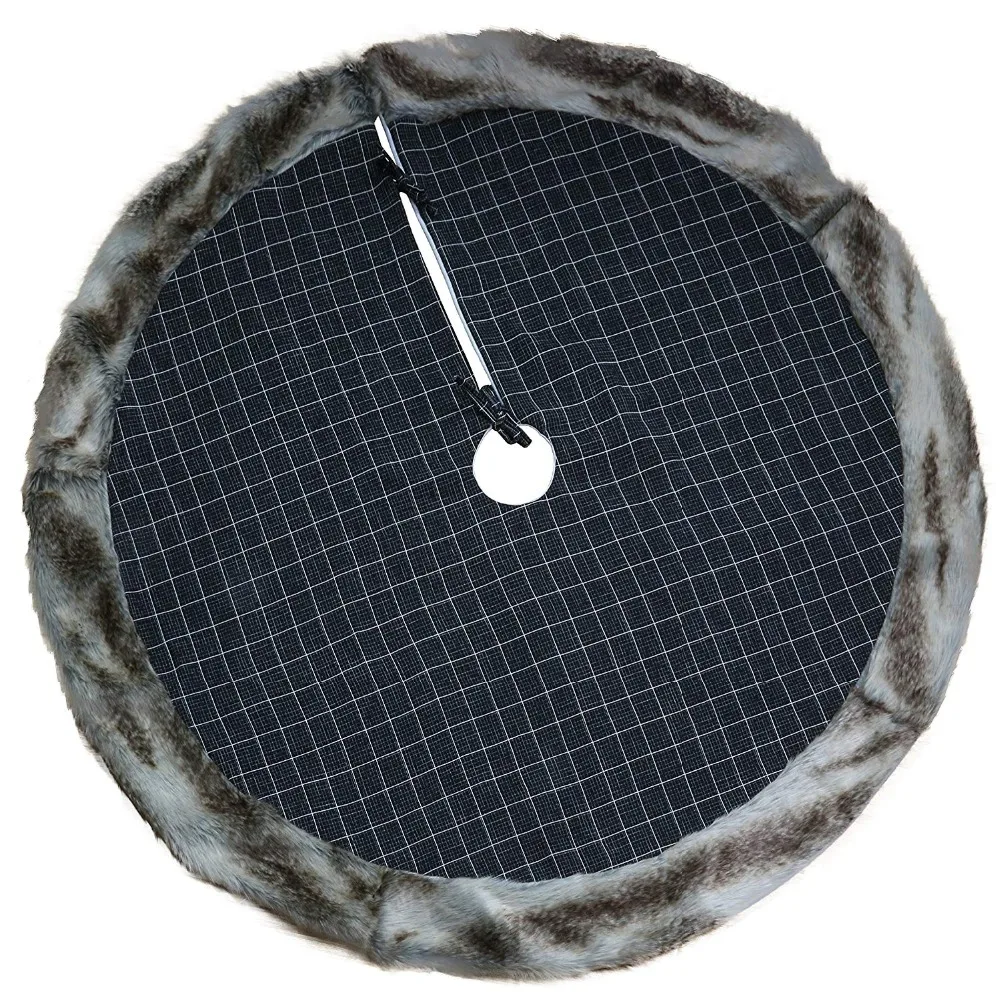 Юбка с рождественской елкой черно-белая Рождественская юбка для елки