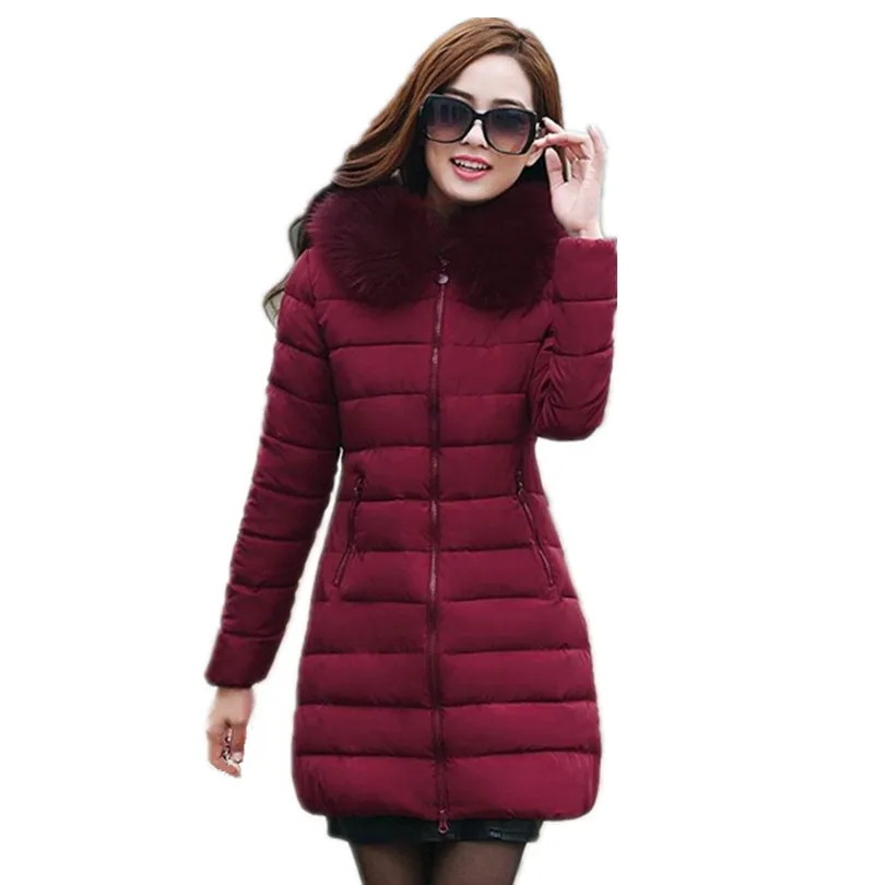 2018 зимние женские куртки пальто толстые теплые с капюшоном леди вниз хлопковой