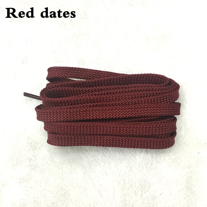 Red dates 1 пара, 28 цветов, шнурки, классические, плоские, двойные, полые, тканые шнурки, 100 см/120 см/140 см/160 см, Спортивная повседневная обувь, шнурки - Цвет: Red dates