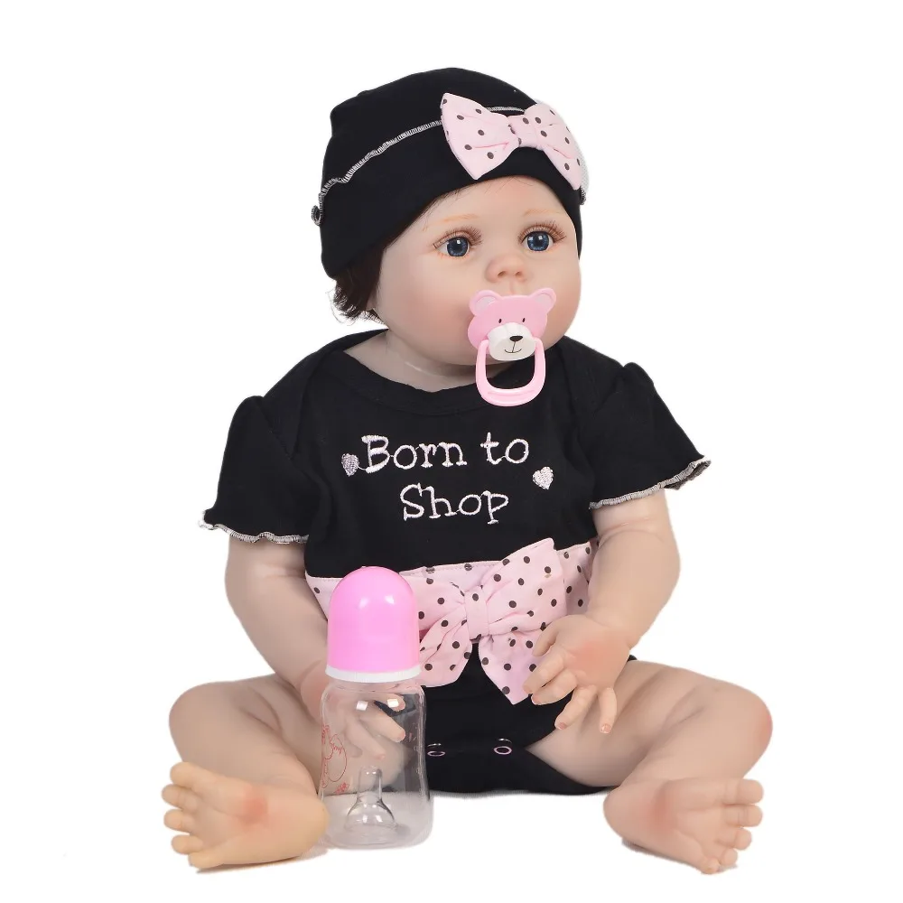 Bebe подарок для девочки 57 см силиконовая кукла новорожденного игрушки малышей