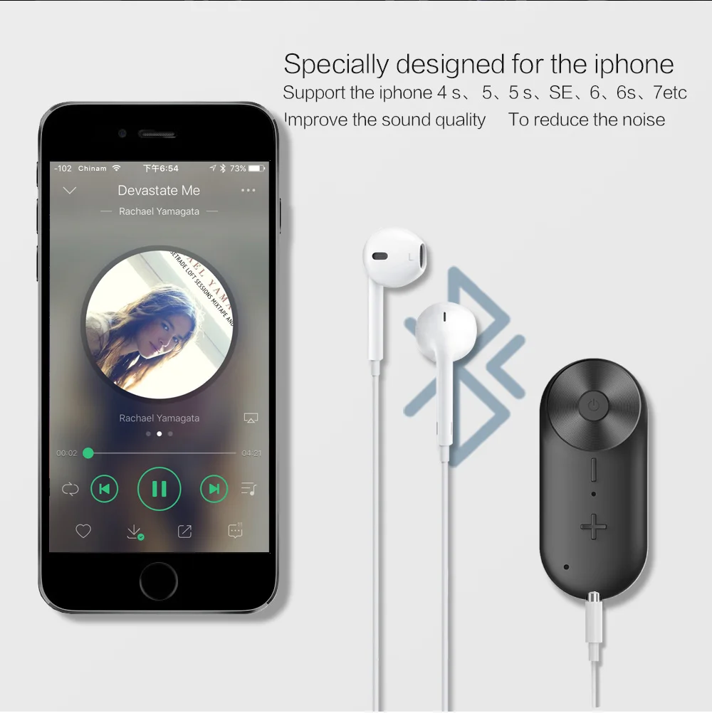 Петля R8 Bluetooth 4,1 приемник беспроводной аудио приемник Музыкальная Коробка адаптер с микрофоном AUX Out Back клип для наушников динамик