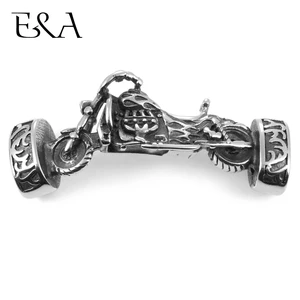 Черные разъемы для мотоциклов, отверстие 12*6 мм, плоский кожаный шнур, аксессуары для браслетов, подвески из нержавеющей стали, сделай сам, для мужчин, изготовление ювелирных изделий