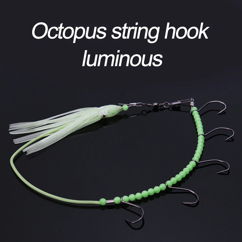 Световой Рыбалка крюк 5 Крючки приманки мягкий кальмар тропический прочный