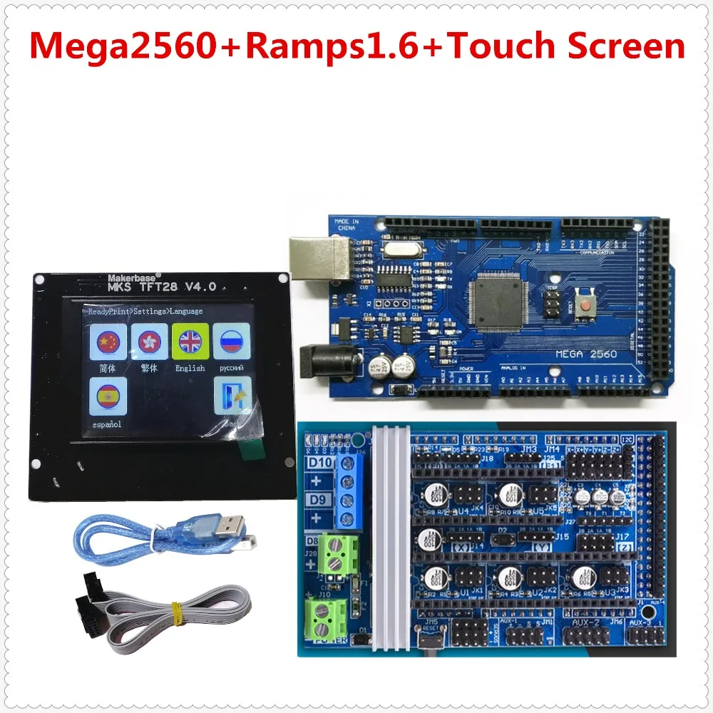 Ramps 1 6 R6 плата расширения + Мега 2560 управления MKS TFT 28 сенсорный экран дешевый блок 3d