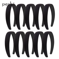 black simple wide headband 1 5 2 2 5 3 4cm girl women diy jewelry bezel material cloth hair bands semi finished hair accessories