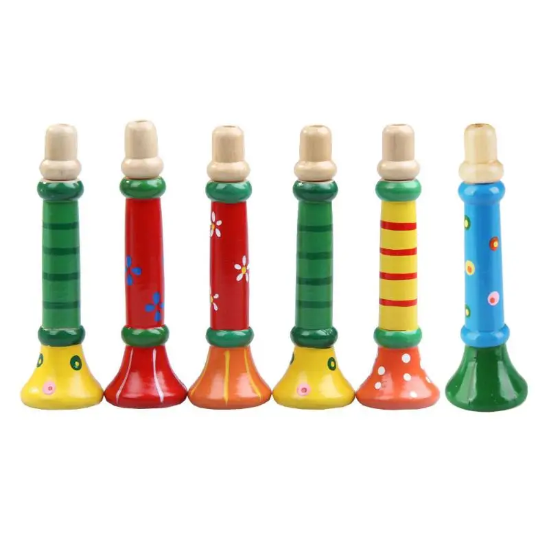 

1 шт. Kleurrijke Houten Muzikaal Speelgoed Trompet Buglet Toeter Bugel Speelgoed инструмент Voor Kinderen Muzikaal случайный цвет