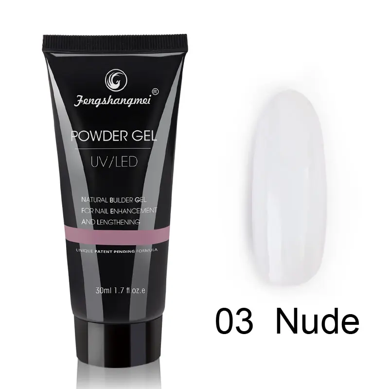 03 Nude Fengshangmei 30g поли огромной палитры профессиональных гель Лаки для нарощенных ногтей poligel Нейл-арт ногтей полигель ногти Набор Акрил гель - Color: 03 Nude
