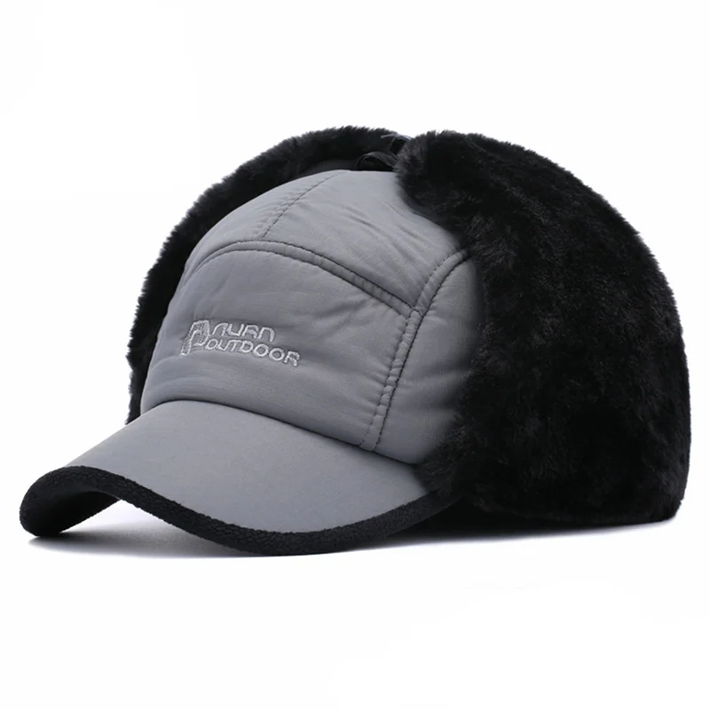Бархатные утолщенные мужские бейсболки с наушниками ушанки для защиты лица
