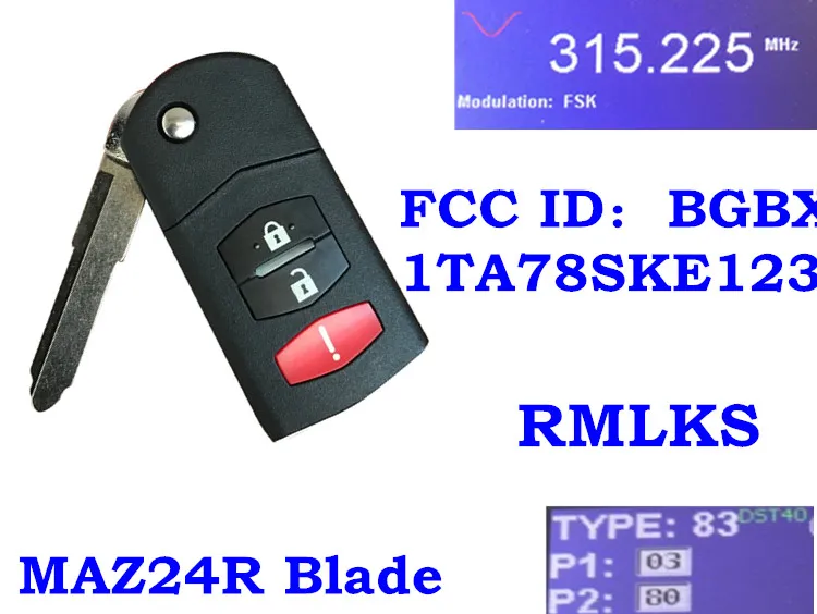 Пульт дистанционного управления RMLKS 315 МГц 313 4D63 чип для Mazda 3 5 6 RX8 Φ-ske12501 JX331BA5802C