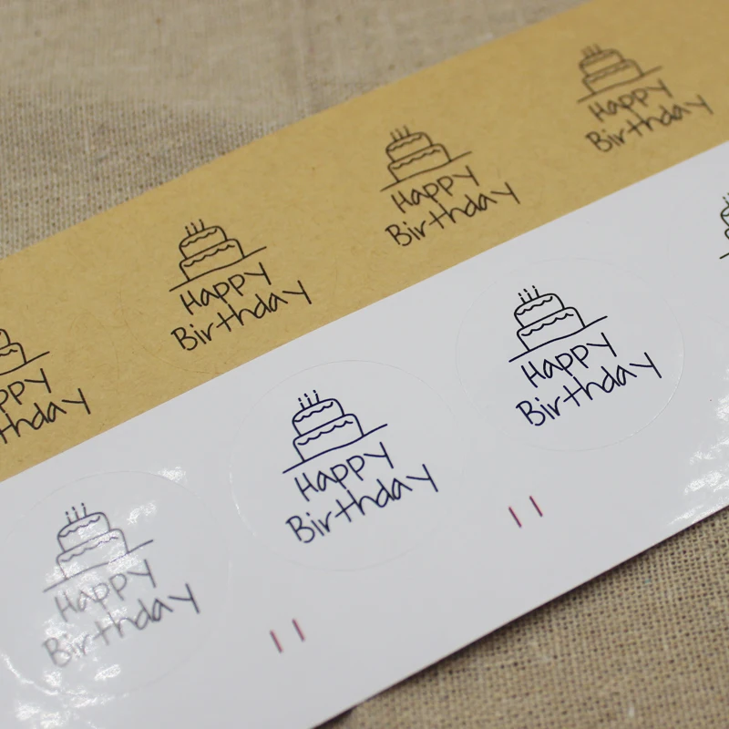 1000 шт С Днем Рождения Торт десерты наклейки DIY Ручная самостоятельная печать