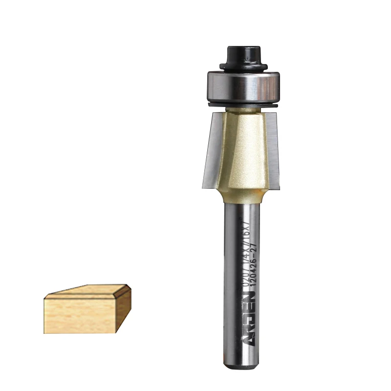 

Woodworking Tool Triple Flutes Straight Bit W/Bearing Router Bit 1/4*7/16*7 Deg 1/4" Shank - Arden A0207054