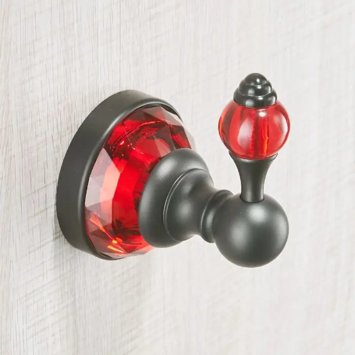 Coat Hooks FLG аксессуары для ванной комнаты наборы настенного крепления красный сапфир аксессуары для ванной комнаты Набор бумажный держатель, полотенцесушитель, крючок для халата, кольцо для полотенец - Цвет: Coat Hooks