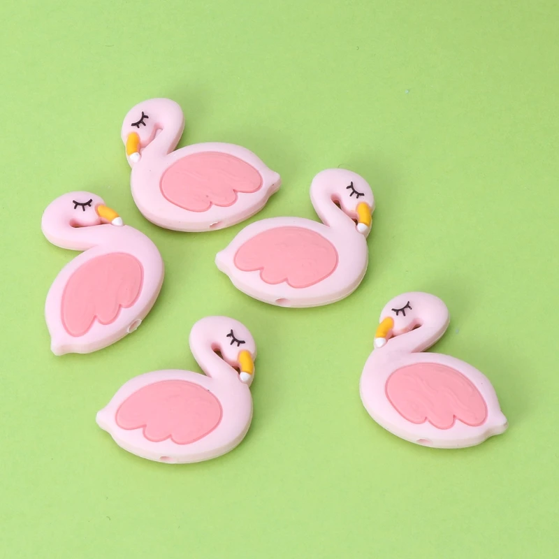 Силиконовые бусины Фламинго милые забавные DIY ювелирные изделия Детские
