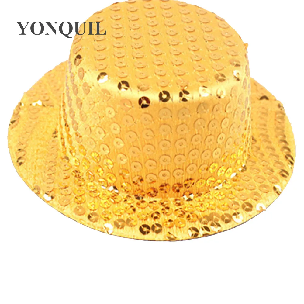 

9 Colors 5.2"/13CM Sequin Mini Top Hats Glitter Party Headwear Blingbling Fascinator Hair Accessories Occasion Show Headpiece