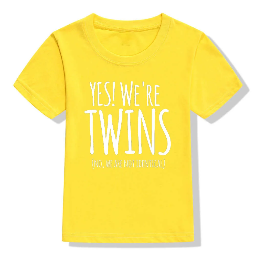 Yes We Are Twins, принт с буквами для детей, футболка для мальчиков, новые летние детские шорты для мальчиков, одежда с рукавами, модные футболки для мальчиков - Цвет: 46M4-KSTYE-