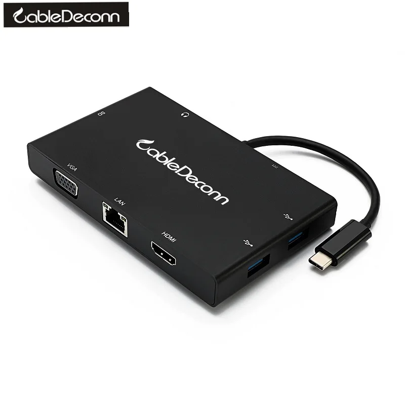 Thunderbolt 3 USB C к HDMI 4K VGA 2xusb 0 концентратор Gigabit Ethnernet RJ45 PD аудио 5 мм SD слот Hub адаптер|hdmi