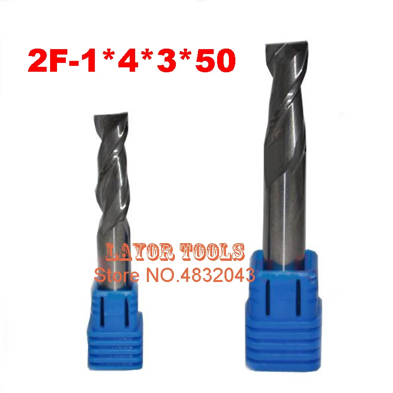 2F-1*4*3*50 HRC50 спиральные фрезерные инструменты твердосплавные Фрезы с ЧПУ фрезы для