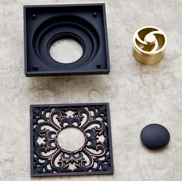 10x10 см классический черный бронзовый латунный ЦВЕТОЧНЫЙ РЕЗНОЙ художественный