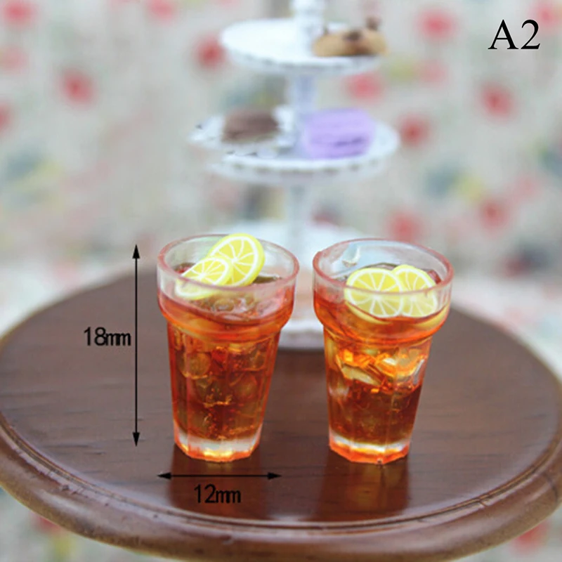 1/2 шт. 1:12 Смола кукольная мини Lemon Milk Чай стакана воды аксессуары для миниатюрного