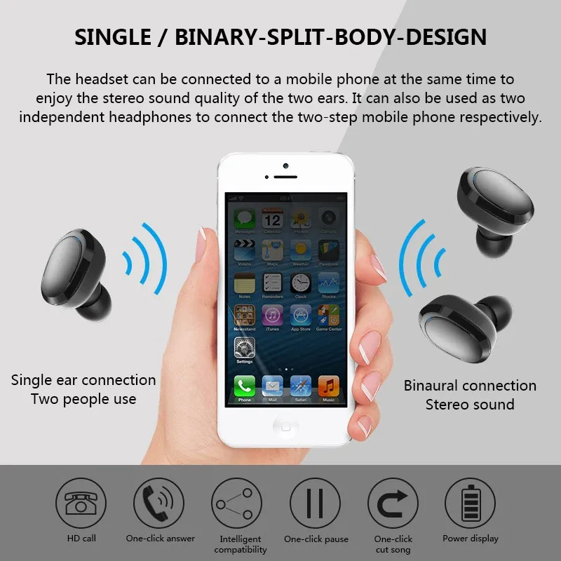 Bluetooth наушники True беспроводные X8 TWS спортивные стерео бас гарнитура