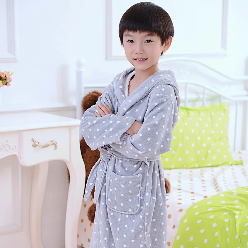 Детский банный халат детская хлопковая ночная рубашка с капюшоном для мальчиков