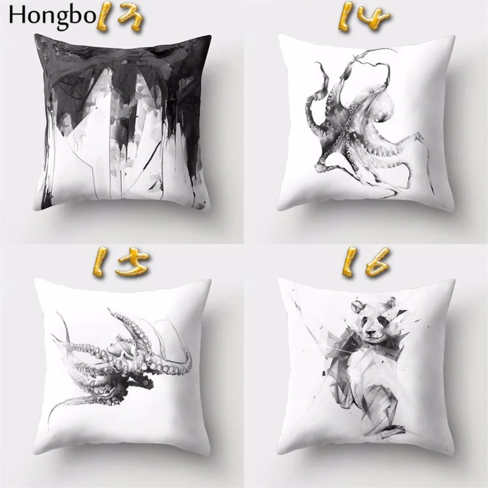 Hongbo 1 шт. олень Акула медведь Осьминог Череп Печать Подушка Чехол Наволочка