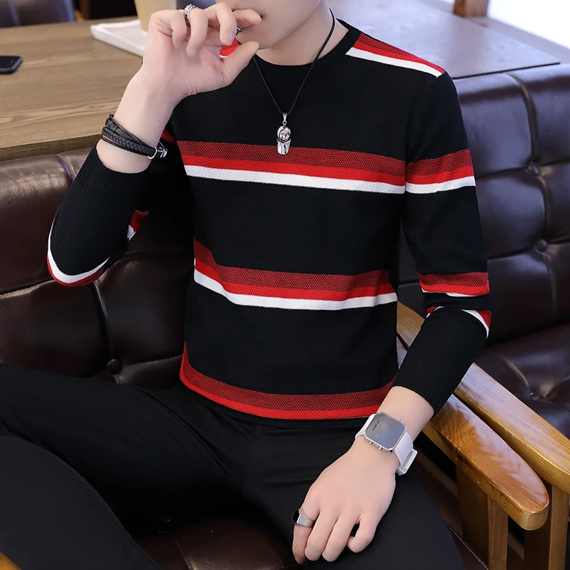 

2018 осенний свитер hombre мужской осенний модный вязаный свитер Корейская версия Молодежный трендовый свитер