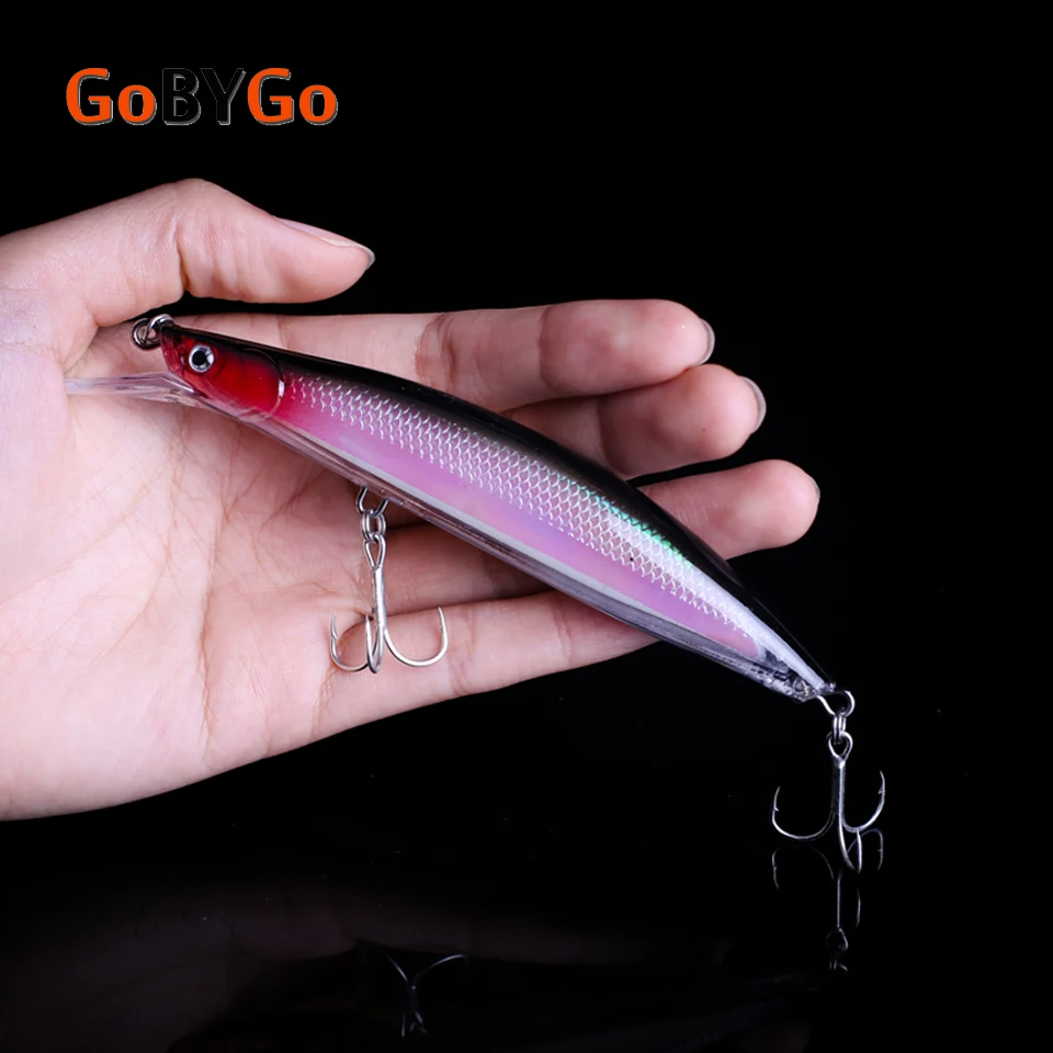 GoByGo 1 шт. Minnow приманки для ловли рыбы 14 см 22 г 2 # крючки станок и Рыба гольян