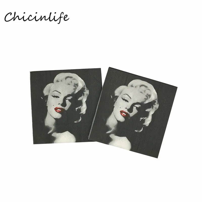 Chicinlife 20 шт./лот Мэрилин Монро декупаж ткани день рождения Новогодняя