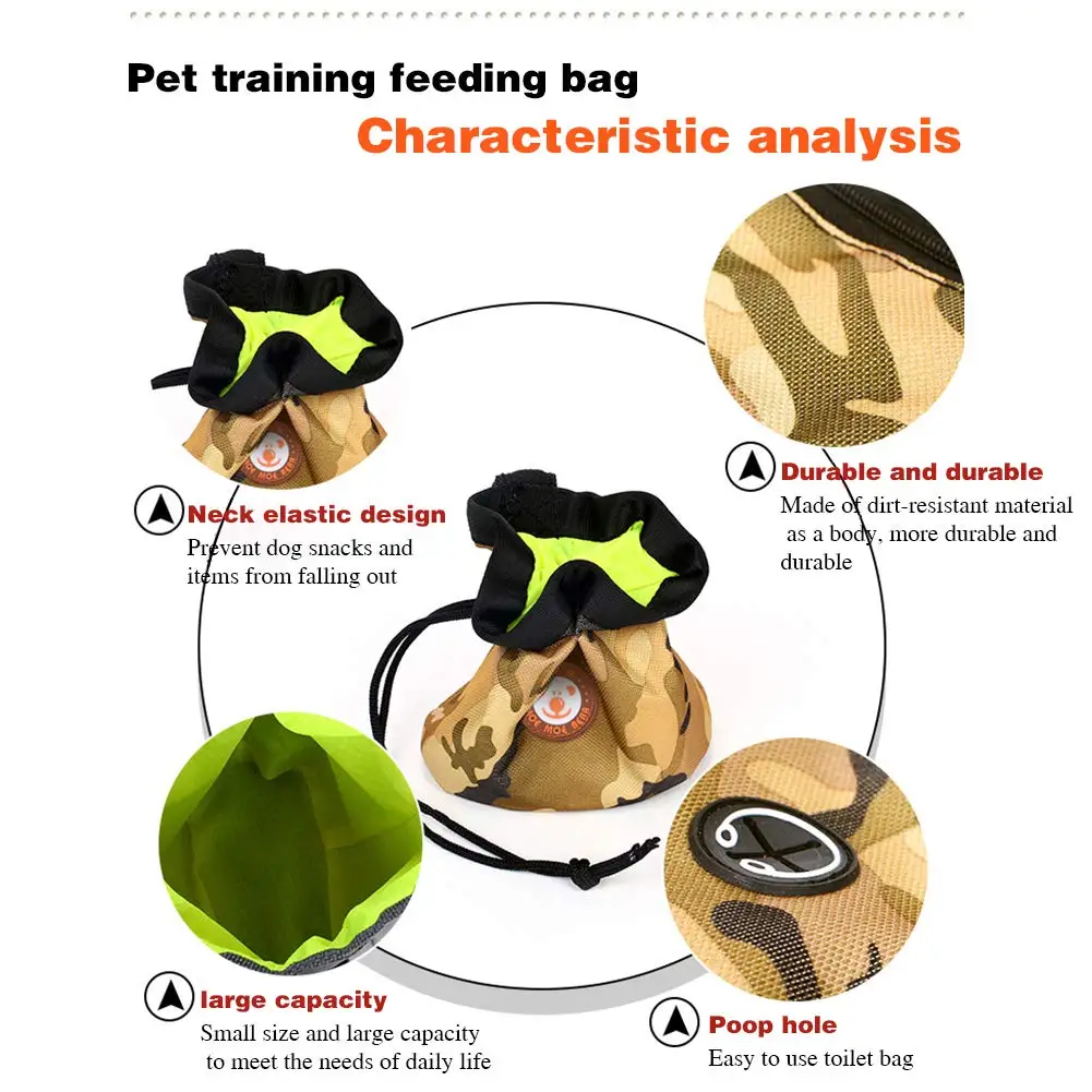 Мешок для лакомств собак Пит, позволяющий тренироваться с руками свободными, поясная сумка с затяжкой для игрушек, корма и экскрементов PWB009.