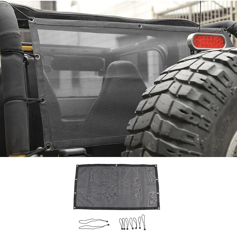 Trunk Net Black SHINEKA автомобильные чехлы для Jeep wrangler tj 1997-2006 Топ Солнцезащитная сетка автомобильный чехол на крышу багажника защита от ультрафиолета сетка для wrangler TJ - Название цвета: Trunk Net Black
