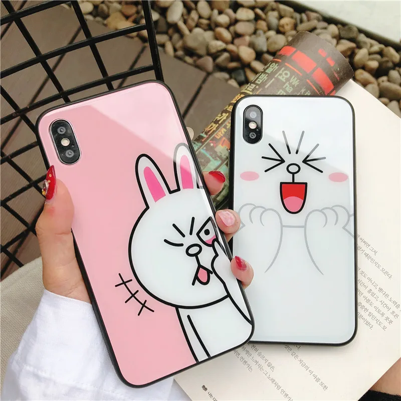 Для Apple IPhone X 6s 6 plus 7 8 плюс закаленное Стекло милые Чехлы для телефона свободная