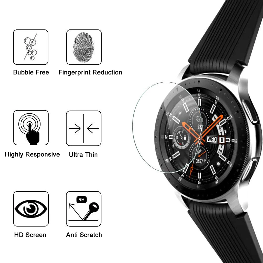 Твердость 9H закаленное стекло для samsung Galaxy Watch Band 42 мм 46 мм SM-R810/R800 защита экрана против царапин защитная пленка HD
