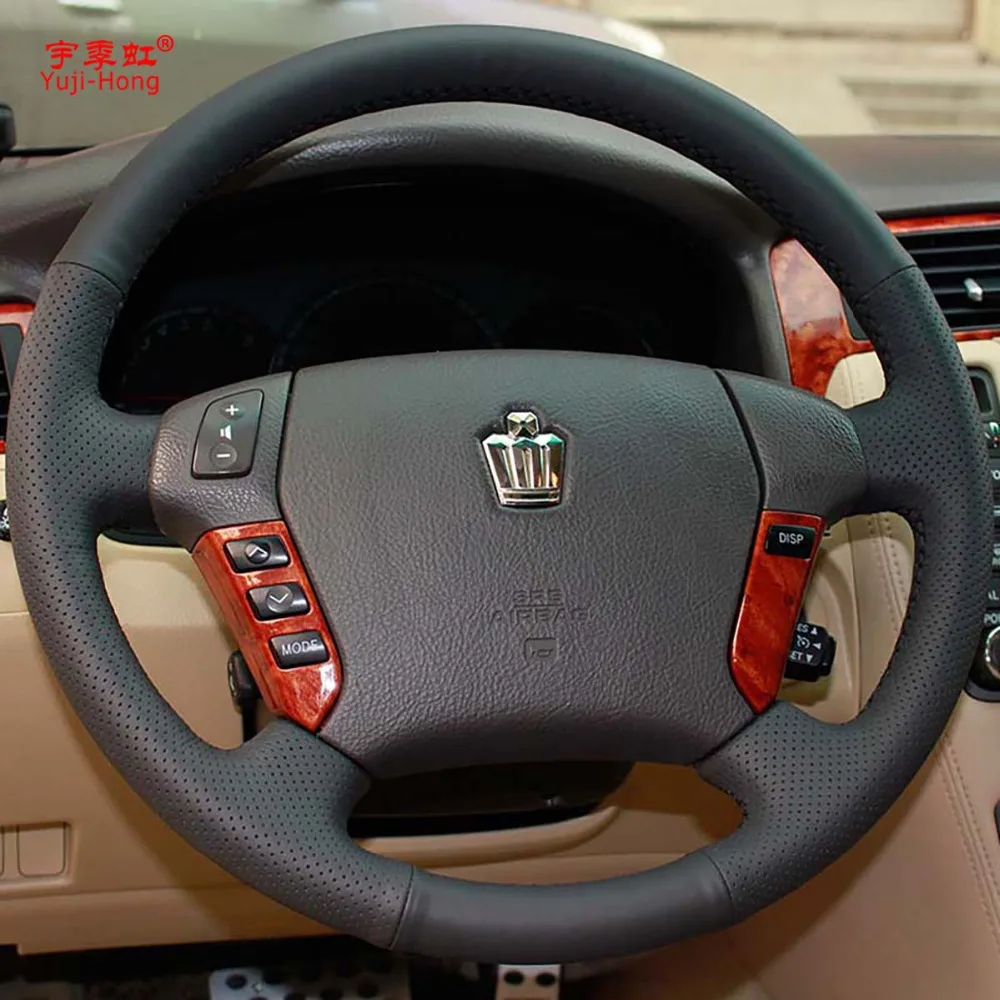 Натуральная кожа автомобиля рулевые чехлы Чехол для Toyota Crown 2005 2009 ручной работы