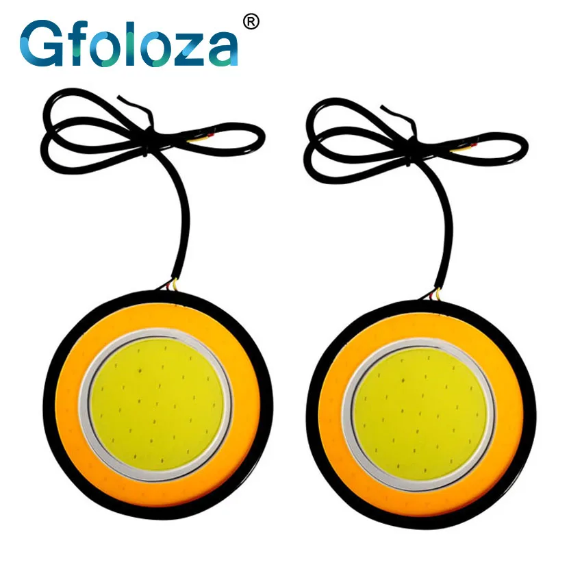 Светодиодные лампы Gfoloza 2 шт. двухцветные DRL для указателей поворота мощные
