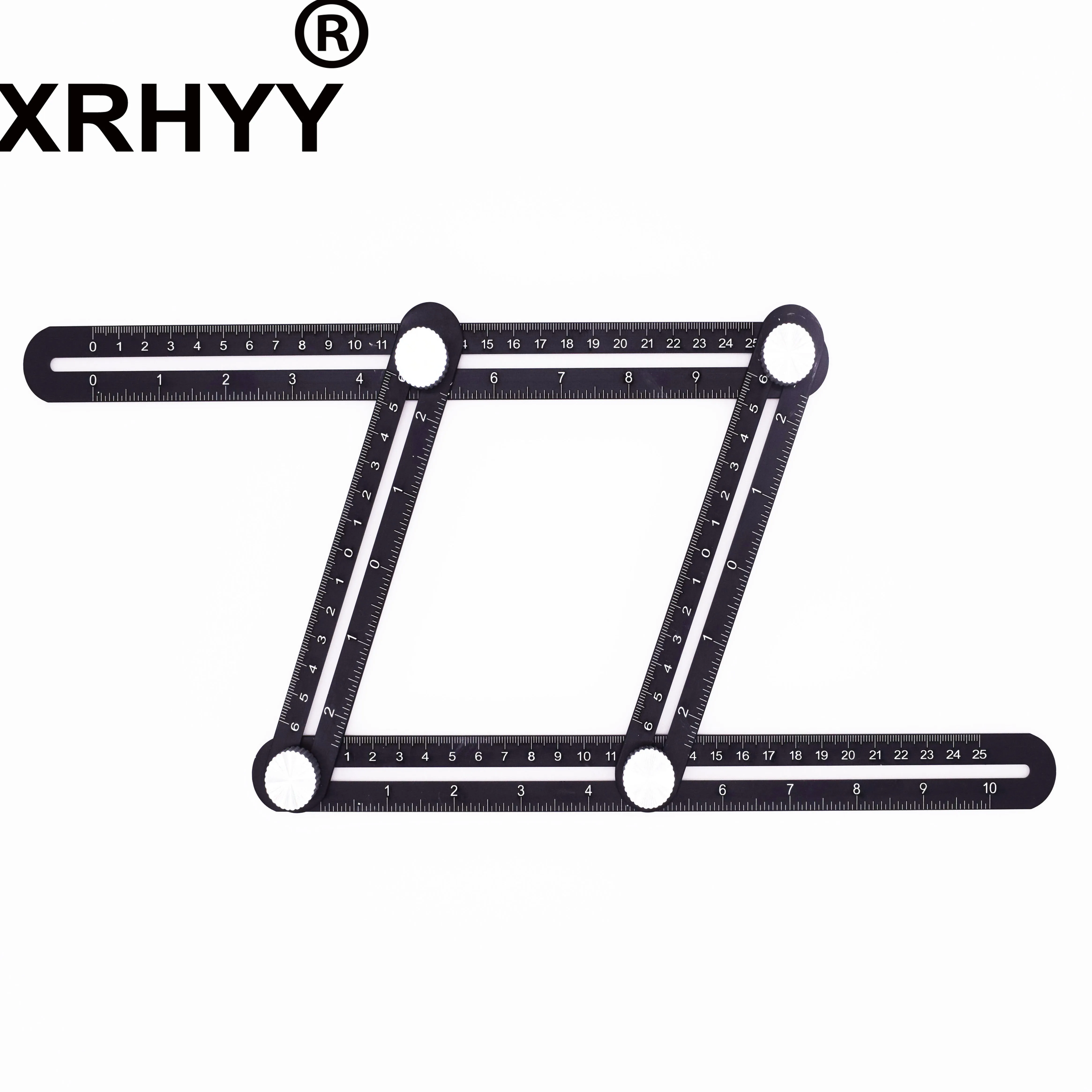 XRHYY многофункциональная многоугольная Регулируемая измерительная линейка из металлического алюминиевого сплава универсальная угловая линейка