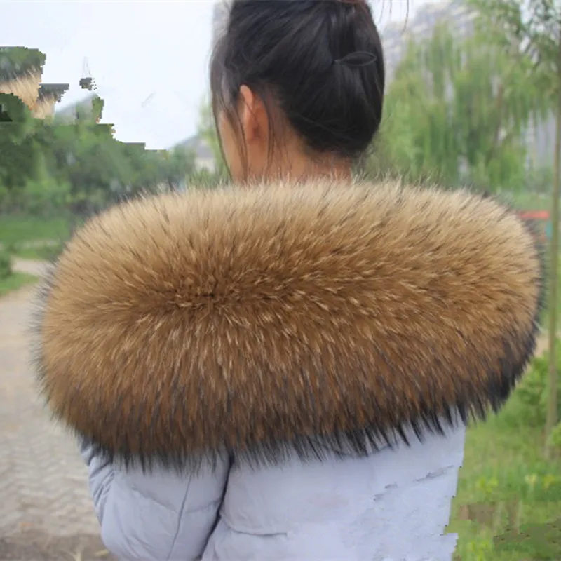 Шарф из натурального меха куртка с меховым воротником Женское зимнее пальто