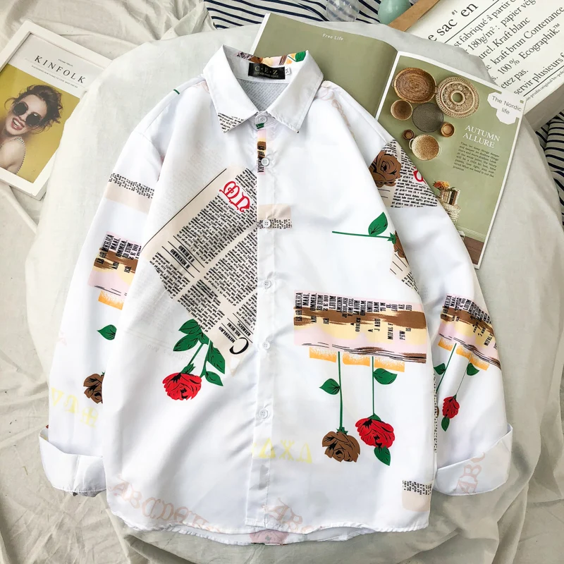 Мужская рубашка с длинным рукавом черная белая повседневная 2019 | одежда