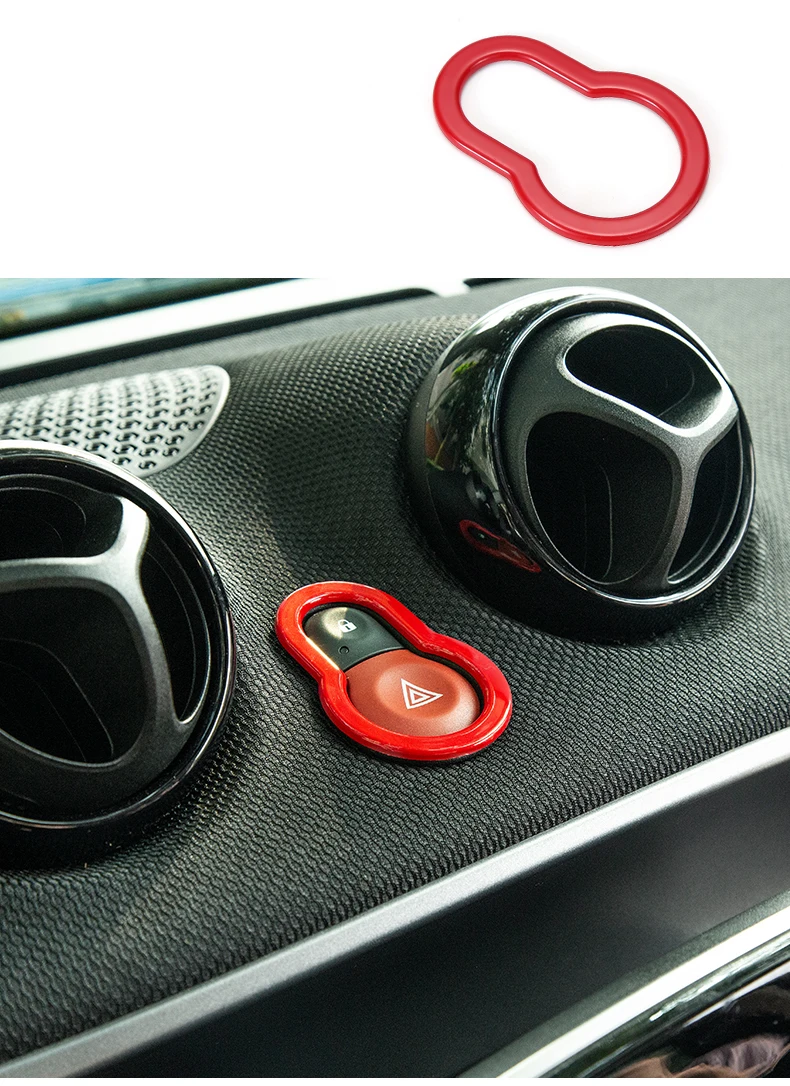 Предупреждение ющая Кнопка украшения для Mercedes New 453 Smart Forfour Fortwo ABS внутренняя отделка автомобиля Стайлинг Аксессуары
