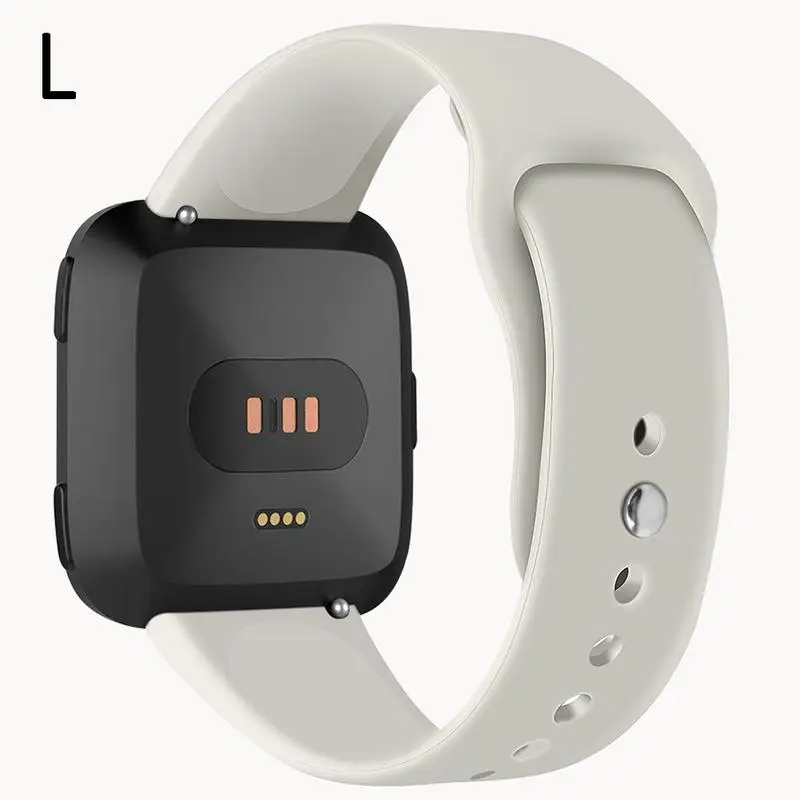 Beige Мягкие силиконовые Замена спортивные часы-браслет ремешок для Fitbit Versa Lite Edition браслет 15 цветов S L Размер - Цвет: Beige