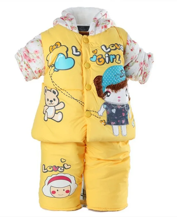 2014 зимние комплекты для малышей комплект одежды маленьких девочек детский