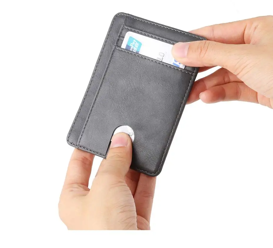 Мужской женский кожаный кредитный держатель для Карт RFID твердый кожаный держатель для карт бизнес-кошелек для путешествий дизайнерский кошелек для мелочи