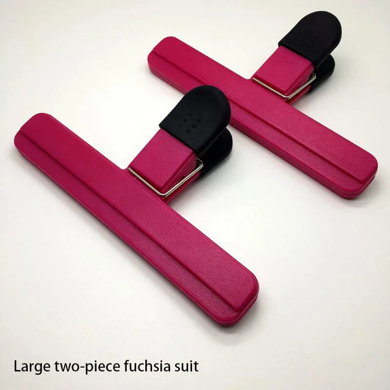 BigFuchsia2PC Пластиковый мешок для запечатывания пищевых продуктов с зажимом для сохранения свежести пищевых продуктов, влагостойкий закрывающийся зажим для письма, бумажный фотофайл, связующий кухонные инструменты для зажима - Цвет: BigFuchsia2PC