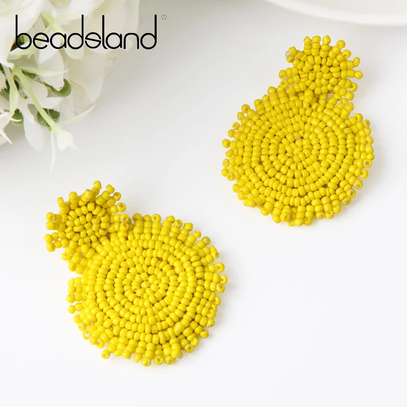 

Beadsland висячие серьги ручной работы красочные стеклянные рисовые бусины Модные Винтажные женские праздничные подарки 40316
