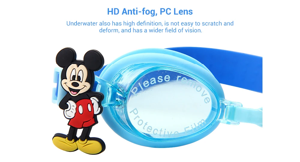 Disney D702031-A детские очки для плавания с героями мультфильмов детские плавательные очки HD анти-туман высокая эластичная растягиваемость