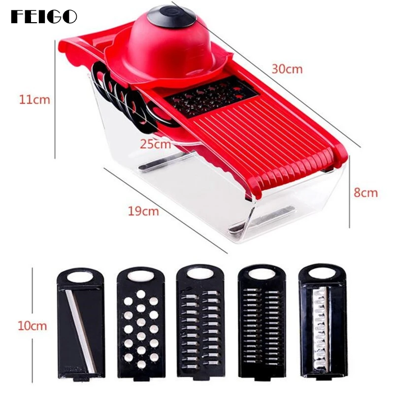 

FEIGO Potato Slicer 10Pc/set Vegetable Fruit Cutter Stainless Steel Mandoline Onion Peeler Carrot Grater Dicer Kitchen Tool F872